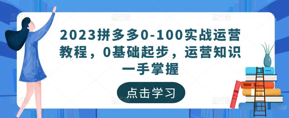 023拼多多0-100实战运营教程，0基础起步，运营知识一手掌握"