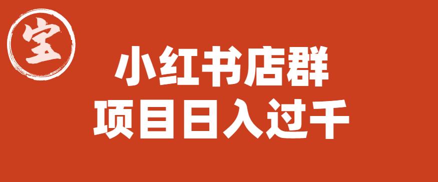 宝哥小红书店群项目，日入过千（图文教程）【揭秘】