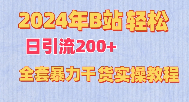 024年B站轻松日引流200+的全套暴力干货实操教程【揭秘】"