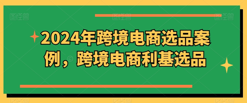 024年跨境电商选品案例，跨境电商利基选品"