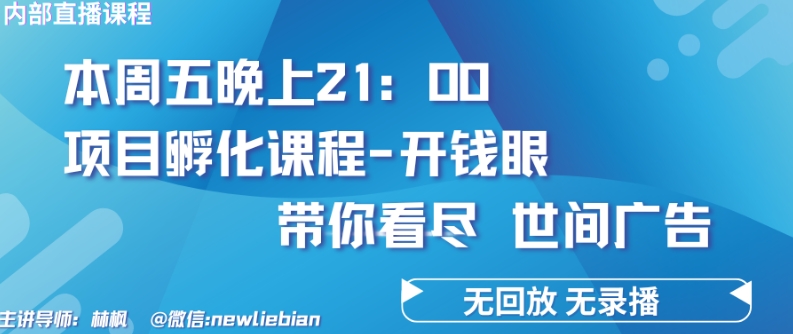 .26日内部回放课程《项目孵化-开钱眼》赚钱的底层逻辑【揭秘】"