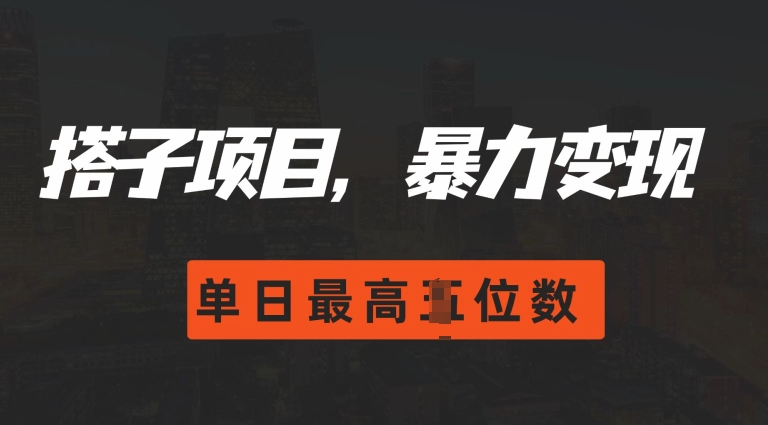 024搭子玩法，0门槛，暴力变现，单日最高破四位数【揭秘】"