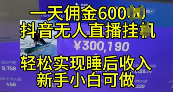 024年11月抖音无人直播带货挂JI，小白的梦想之路，全天24小时收益不间断实现真正管道收益【揭秘】"