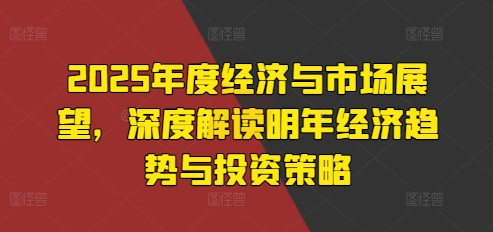 025年度经济与市场展望，深度解读明年经济趋势与投资策略"